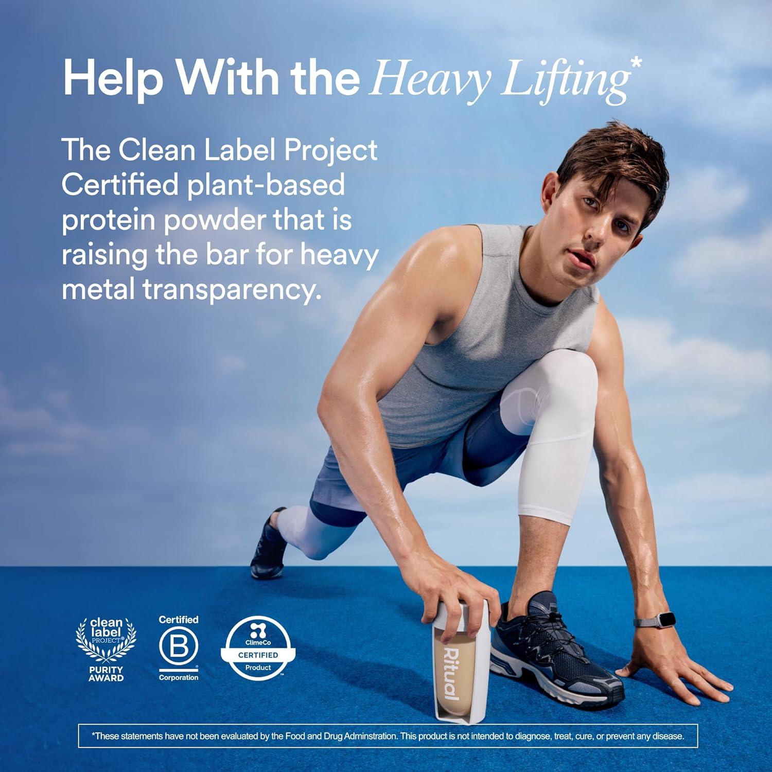 imageRitual Pea Protein Powder with BCAA 20g Organic Vegan PlantBased Protein from Regenerative Farms in North America Complete Amino Acid Profile Gluten Free Sugar Free Dairy Free Chocolate 1 LbsVanilla