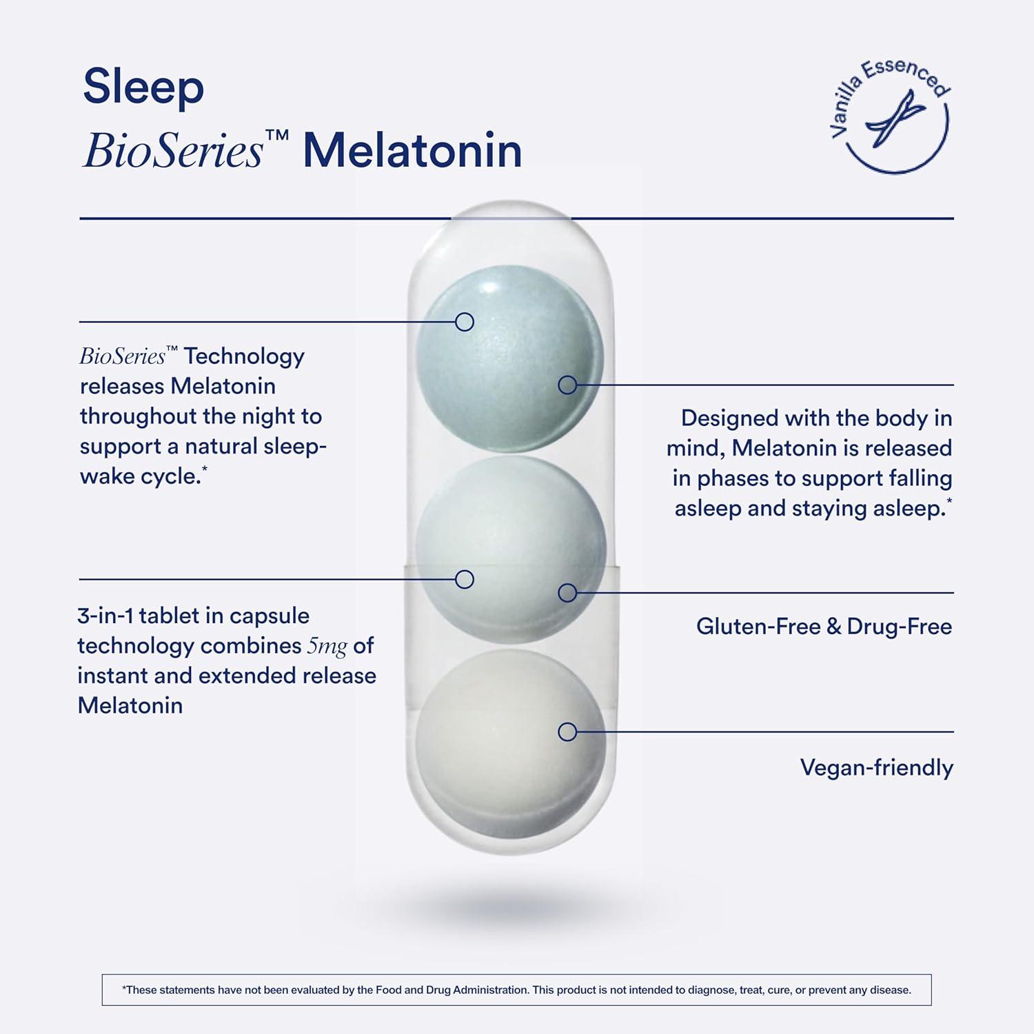 imageRitual Sleep Bioseries Melatonin Sleep Aid for Adults Sleep Supplement with Time Released Capsules Vegan Drug Free Sleep Vitamins for All Night Sleep Support 20 Capsules20 Count