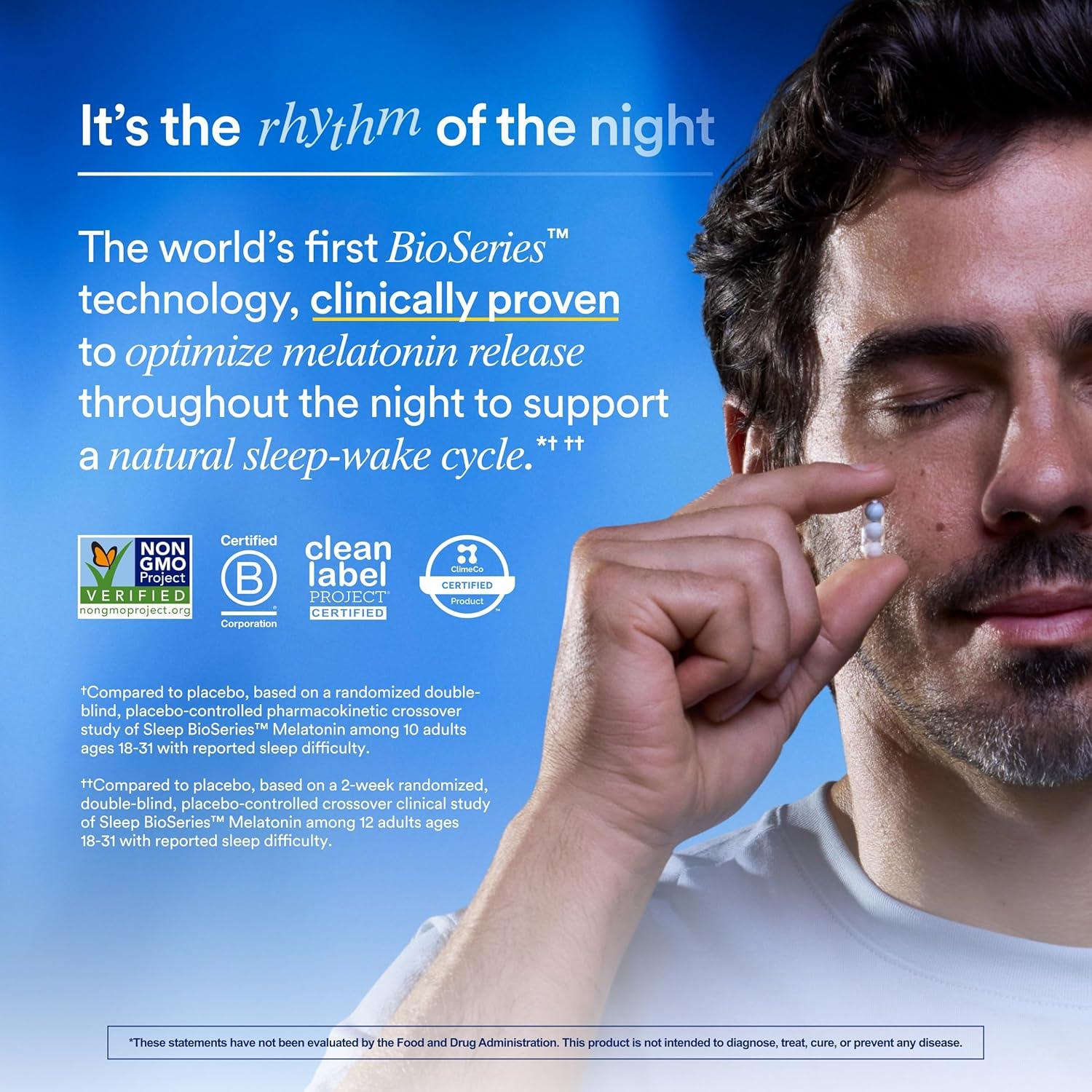 imageRitual Sleep Bioseries Melatonin Sleep Aid for Adults Sleep Supplement with Time Released Capsules Vegan Drug Free Sleep Vitamins for All Night Sleep Support 20 Capsules20 Count