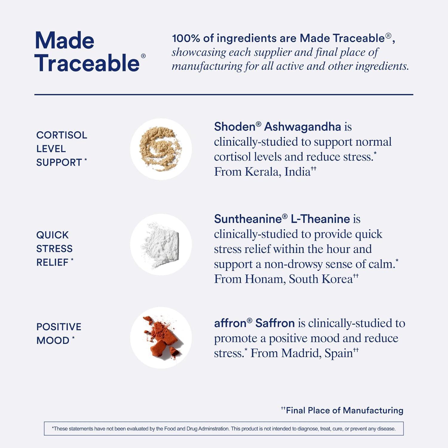 imageRitual Stress Relief Supplement Shoden Ashwagandha Suntheanine LTheanine and Saffron as affron BioSeries with 8Hour Release to Support Natural Cortisol Response and Promote Calm 30 Day