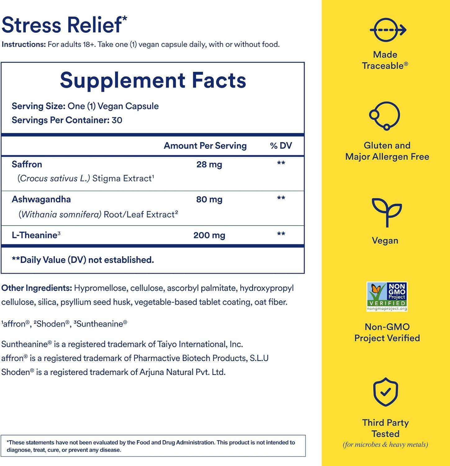 imageRitual Stress Relief Supplement Shoden Ashwagandha Suntheanine LTheanine and Saffron as affron BioSeries with 8Hour Release to Support Natural Cortisol Response and Promote Calm 30 Day