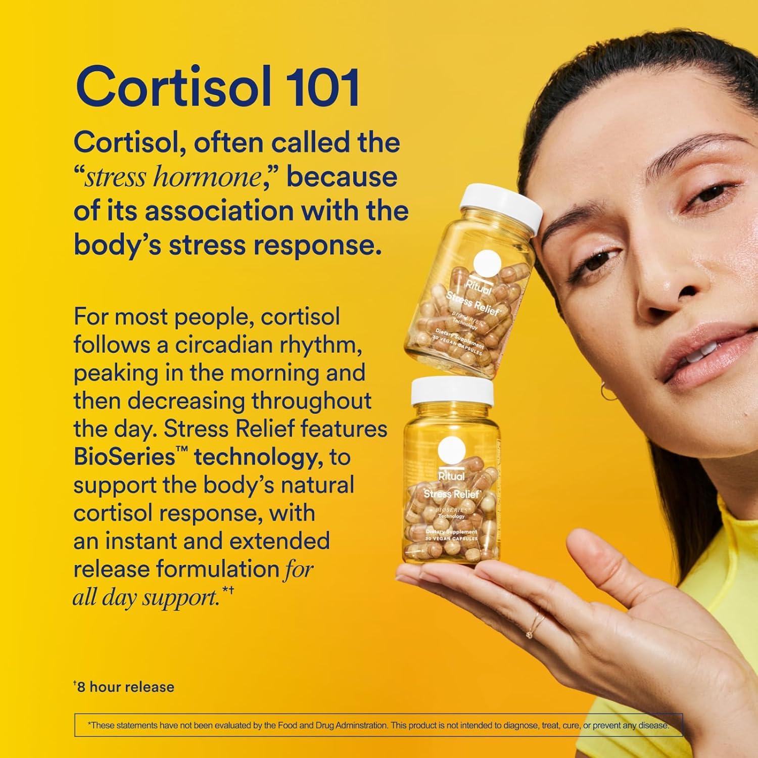 imageRitual Stress Relief Supplement Shoden Ashwagandha Suntheanine LTheanine and Saffron as affron BioSeries with 8Hour Release to Support Natural Cortisol Response and Promote Calm 30 Day