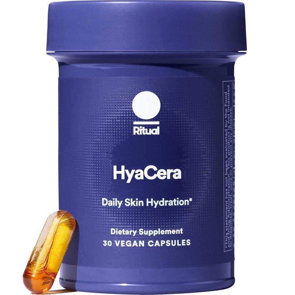 imageRitual HyaCera Skin Supplement for Wrinkle Support with Hyabest and Ceratiq for Skin Hydration Support Hyaluronic Acid Glycolipids Ceramides Gluten Free Non GMO Vanilla Essence 30 Day Supply