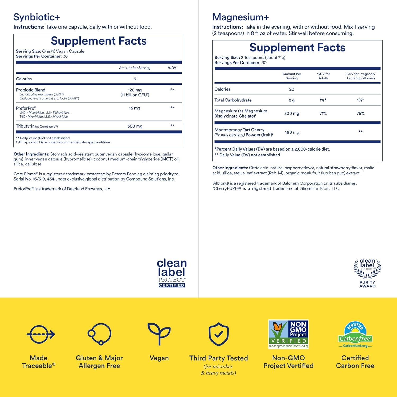 imageRitual Mind Muscle amp Gut Support Duo with Magnesium Drink Mix for Mind and Muscle Relaxation and Synbiotic for Daily Gut Health Support 30 Day Supply