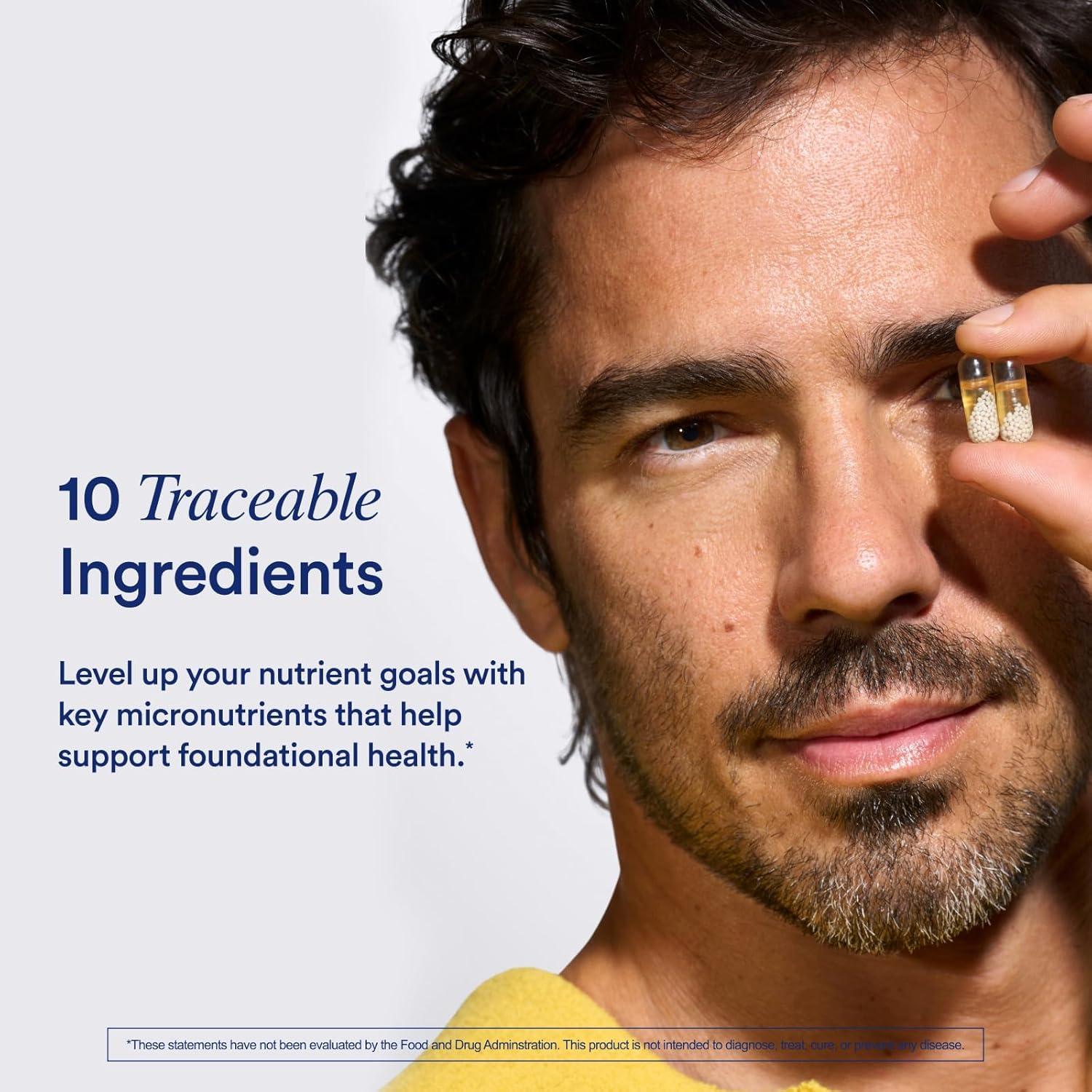 imageRitual Multivitamin for Men 18 with Zinc Vitamin A and D3 for Immune Function Support Omega3 DHA B12 K2 Gluten Free NonGMO Vegan Mint Essenced 30 Day Supply60 Count Pack of 1