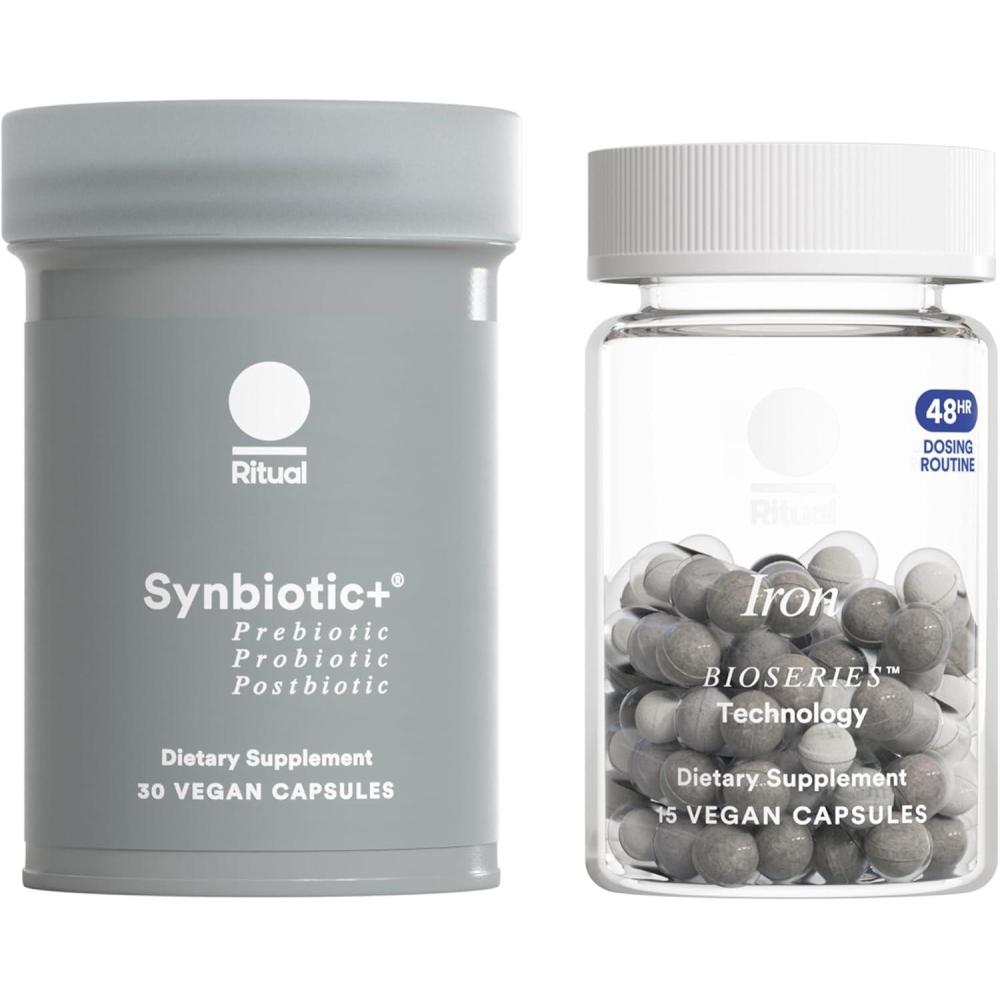 imageRitual Iron Stomach Support Duo New 48Hour Iron BioSeries and Synbiotic for Daily Gut Health Support 30 Day Supply