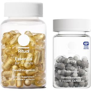 Ritual Iron Pregnancy Support Duo New Gentle, Pregnancy-Safe‡‡ Iron BioSeries Essential Prenatal Multivitamins to Support Pregnancy Nutrient Demands*, 30 Days Supply
