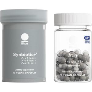 Ritual Iron Stomach Support Duo New 48-Hour Iron BioSeries™ and Synbiotic+ for Daily Gut Health Support, 30 Day Supply*