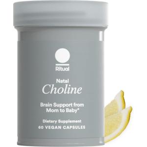Ritual Natal Choline Supplement, 550mg, Supports Baby’s Cognitive Function When Taken During Pregnancy and Choline Content in Breastmilk*, 30 Day Supply(60 Count)