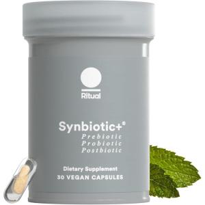 Ritual Synbiotic+ Probiotic, Prebiotic, Postbiotic, 3-in-1 Supplement for Gut Health and Digestive Support, Regularity, Bloat, Immune, Vegan Delayed-Released Daily Capsule, Women and Men, 30 Day